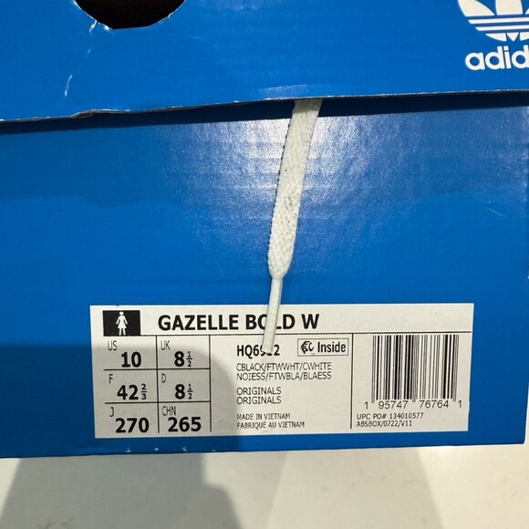 ADIDAS ORIGINALS Black Gazelle Bold Platform Sneakers - Picture 9 of 10